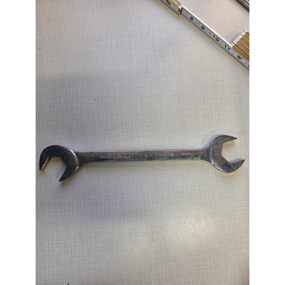 Proto USA 3140 Professional 1-1/4 Open End Wrench Vintage Tool Chrome Steel